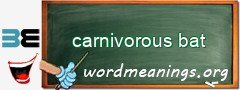 WordMeaning blackboard for carnivorous bat